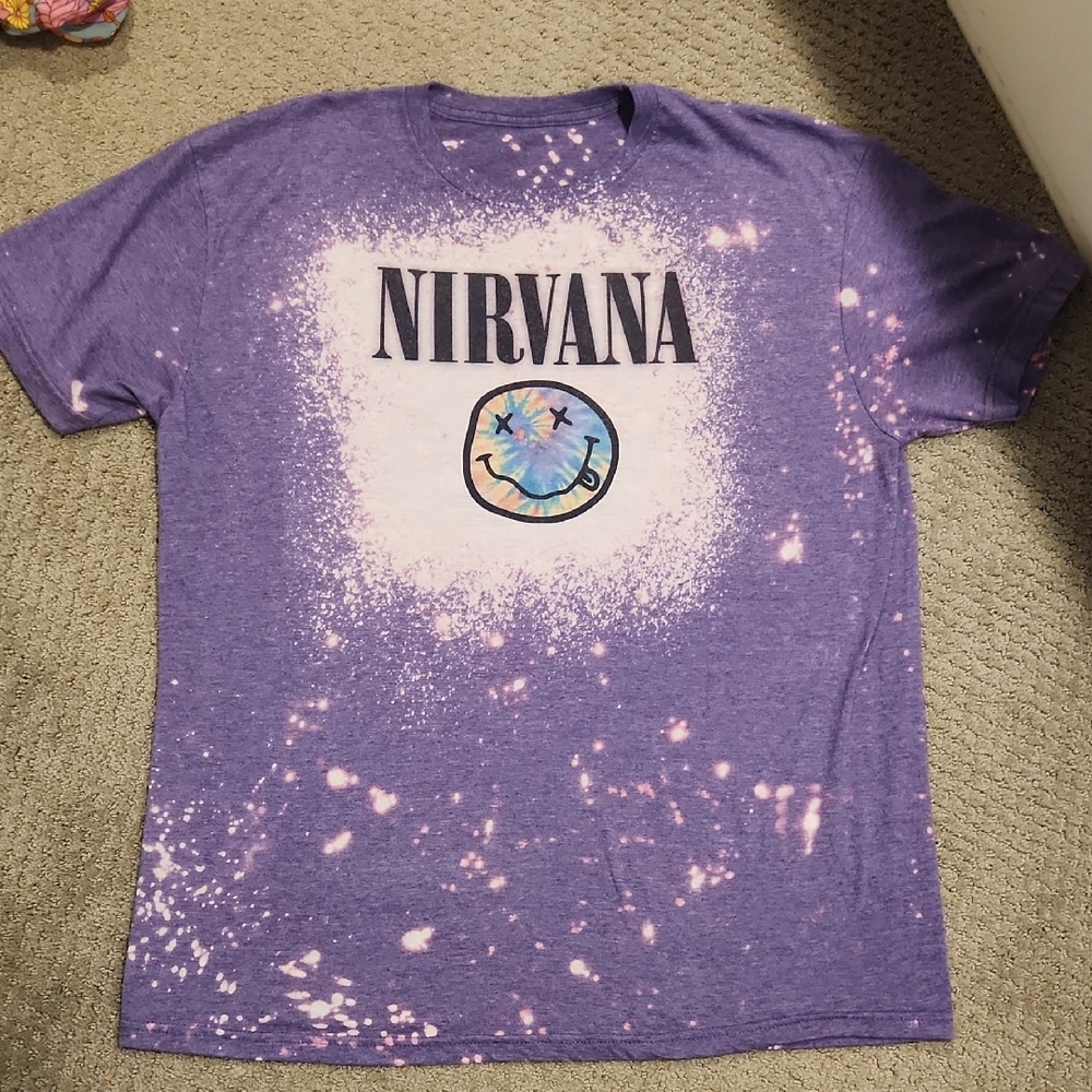 Nirvana Purple Graphic Tee /Distressed.